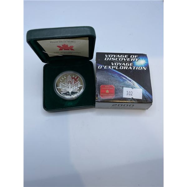 2000 Voyage of Discovery Proof Dollar 25.175g 925 Silver