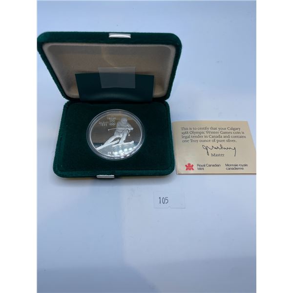 1988 Calgary Olympics 1 Troy Oz Pure Silver (34.107g 925 Silver)