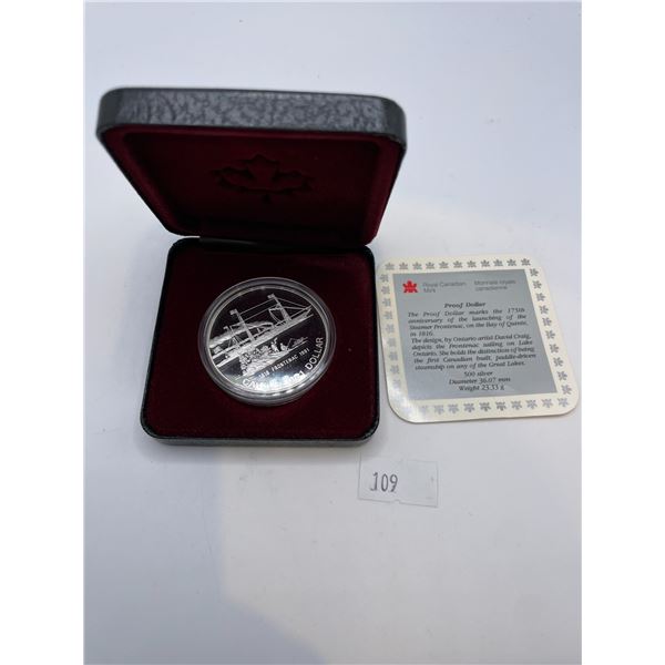 1991 Frontenac Proof Canadian Dollar23.33g 50% Silver
