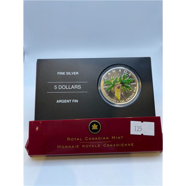 2005 Silver Maple Leaf Coloured Coin 31.390g 99.99% Silver