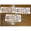 Image 1 : 3x Canadian 1986 $2 Bills