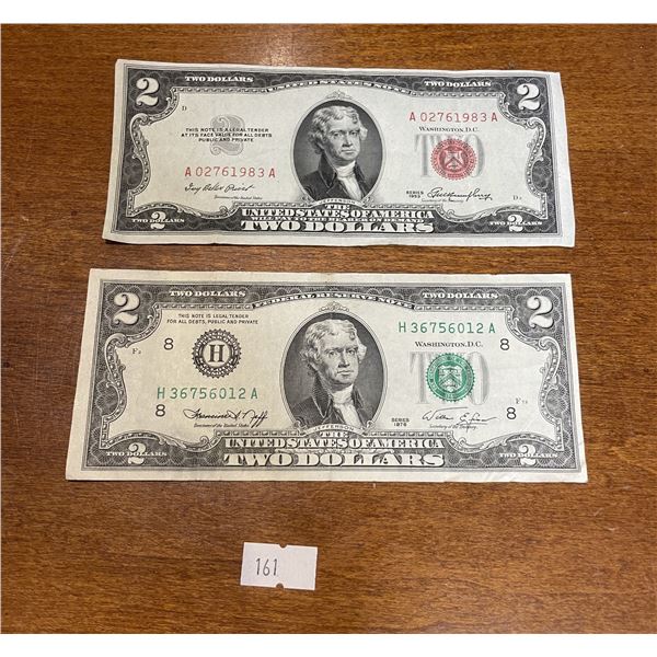 1953 & 1976 American $2 Bills