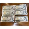 Image 1 : 6x Canadian 1973 $1 Bills