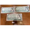 Image 1 : 3x Canadian 1967 $1 Bills
