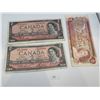 Image 1 : 2x Canadian 1954 Modified Portrait $2 Bills & 1974 $2 Bill