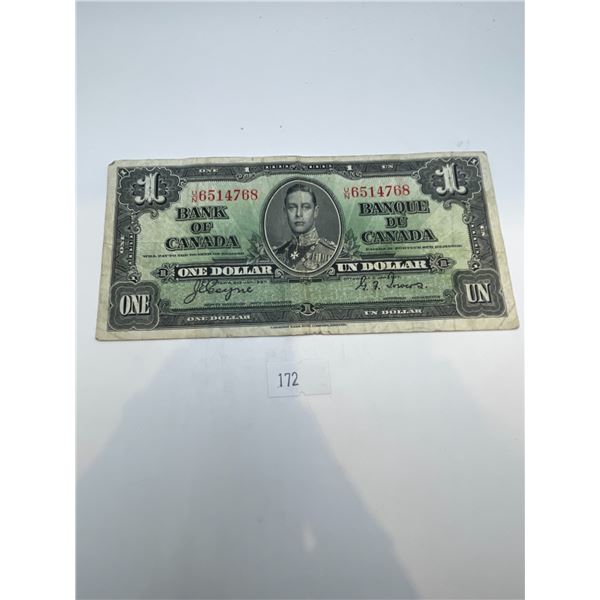 Canadian 1937 $1 Bill