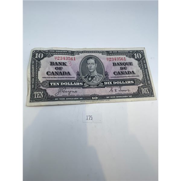 Canadian 1937 $10 Bill