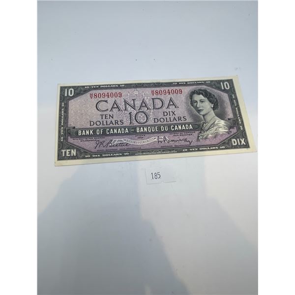 Canadian 1954 Modified Portrait $10 Bill