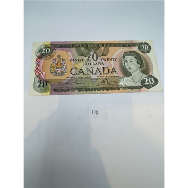Canadian 1979 $20 Bill