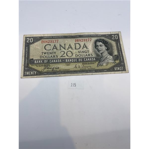 Canadian 1954 Devil's Face $20 Bill