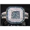 Image 1 : Blue Diamond Dinner Ring - Size 7 - retail appraisal value $449.20 USD (w/ Certificate Of Authentici