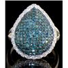 Image 1 : Pear Cut 1.00ct Blue & White Diamond Ring - Size - retail appraisal value $2,849 CAD (w/ Certificate