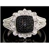 Image 1 : Natural black & White Diamond Ring - Size 7 - retail appraisal value $480 USD (w/ Certificate Of Aut