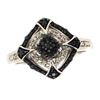 Image 1 : Natural black & White Diamond Ring - Size 7 - retail appraisal value $420 USD (w/ Certificate Of Aut