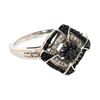 Image 2 : Natural black & White Diamond Ring - Size 7 - retail appraisal value $420 USD (w/ Certificate Of Aut