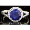 Image 1 : 2.55ct Blue Sapphire & White Diamond Ring - Size 6 - retail appraisal value $655 CAD (w/ Certificate