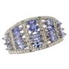 Image 1 : 1.30ct Natural Tanzanite & Diamond Ring - Size 7 - retail appraisal value $648 USD (w/ Certificate O