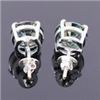 Image 2 : 3ct Blue Moissanite Stud Earrings - retail appraisal value $1,410.00 USD (w/ Certificate Of Authenti