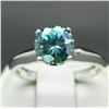 Image 3 : Big 4.75ct Blue Moissanite Ring - Size 7 - retail appraisal value $2,232.50 USD (w/ Certificate Of A