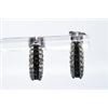 Image 2 : Black & White Natural Diamond Cluster I-Hoop Earrings - retail appraisal value $499 USD (w/ Certific