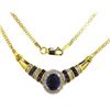 Image 1 : 2.66ct Sapphire & Natural Diamond Evening Necklace - retail appraisal value $440 USD (w/ Certificate