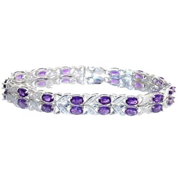 7.88ct Lab Created/Natural Diamond Accent & Amethyst Infinite Bracelet - retail appraisal value $460