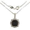 Image 1 : Genuine Elegant Natural Black & White Diamond Necklace - retail appraisal value $490 USD (w/ Certifi