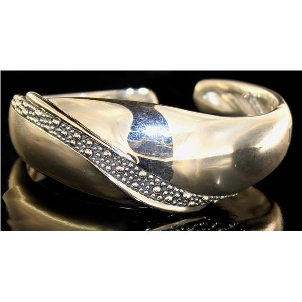 Michael Dawkins - 925 Sterling Silver Designer Cuff Bracelet - retail appraisal value $335 USD