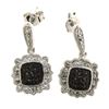 Image 1 : Genuine Elegant Natural Black & White Diamond Earrings - retail appraisal value $520 USD (w/ Certifi