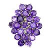 Image 1 : 14K White Gold Plated & Unheated Round Amethyst Ring - Size 6 - retail appraisal value $430 USD (w/