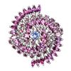 Image 1 : 14K White Gold Plated & Unheated Marquise Rhodolite Garnet Tanzanite Ring - Size 8 - retail appraisa