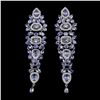 Image 1 : 14K White Gold Plated & Unheated Oval blue Tanzanite Earrings - retail appraisal value $3,181.78 USD