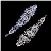 Image 2 : 14K White Gold Plated & Unheated Oval blue Tanzanite Earrings - retail appraisal value $3,181.78 USD