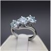 Image 1 : 3.20ct 3 Stone Ice Blue Lab Created Diamond Ring - Size 7 - retail appraisal value $4,780.00 USD (w/