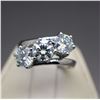 Image 2 : 3.20ct 3 Stone Ice Blue Lab Created Diamond Ring - Size 7 - retail appraisal value $4,780.00 USD (w/