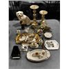 Image 1 : Group of assorted Estate Items - includes miniature decorative items/musical piano box/candle holder