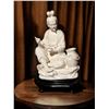 Image 1 : Chinese decorative statue w/ wooden base solid piece.