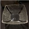 Image 2 : Mikasa large vintage square frosted leaf crystal bowl w/ box