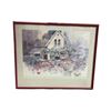 Image 1 : Framed vintage Donna Barton Rose cottage print (approx. 32in 26 1/2in)