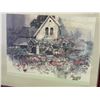 Image 2 : Framed vintage Donna Barton Rose cottage print (approx. 32in 26 1/2in)