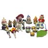 Image 1 : Group of misc. decorative miniature items include - snowmen, clowns, rocking horses, wine stoppers,