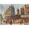 Image 2 : Framed original "Old Paris" painting on canvas signed by artist Banier (approx. 17in 15in)