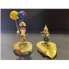 Image 2 : Group of 2 decorative clown miniature statues includes - 24k gold plated on quartz by artist Ron 198