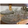 Image 2 : Large group of assorted crystalware/glass ware includes - candle holders, shot glasses, serving tray