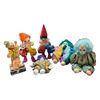 Image 1 : Group of assorted decorative clown figurines stuffed, styrofoam, porcelain on marble