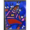 Image 2 : Framed original "Native Child in Regalia" painting on board signed by artist Jerry Whitehead dated 1