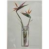 Image 2 : Group of 2 framed original paintings - Iris in vase & Birds of Paradise in vase signed by artist Dia