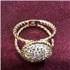 Image 2 : Stauer Gold plated 925 sterling silver w/ cubic zirconia ring size 6 - estate jewelry