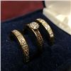 Image 2 : 3 set rings - includes Diamond ring with "I Love You Still" "I Love You Then" engraving (some staini