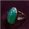 Image 2 : 14K yellow gold jade ring - estate jewelry